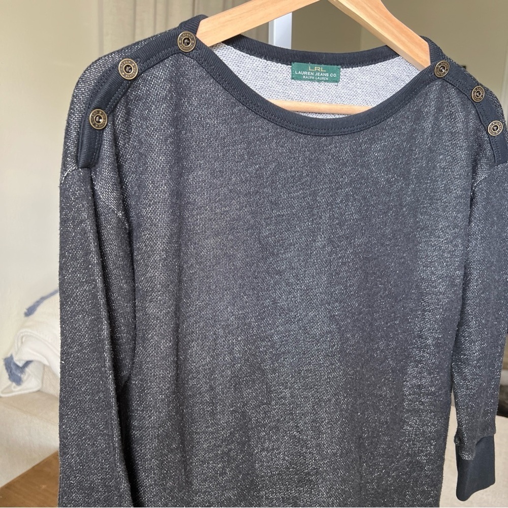 Lauren Jeans Co Ralph Lauren Women’s Black Pullover 3/4 Sleeve Sweater Size L - Picture 4 of 13
